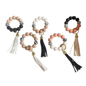 Handcrafted Cow Print Wristlets for Keys, Key Fob